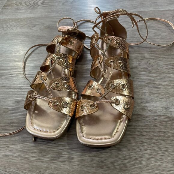 Aerosoles Rose Gold Gladiator Sandals 8.5 - Picture 4 of 10